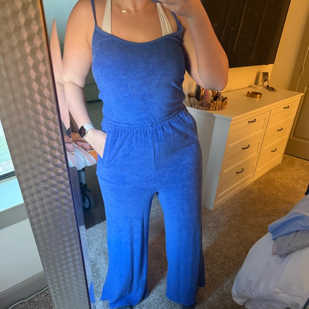 Women's Terry Cloth Blue Jumpsuit
